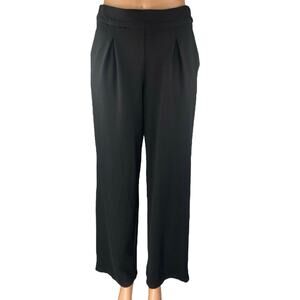 Max Studio Women's Black Pleated HIgh Waisted Wide Leg Trousers Dress Pants Sz S